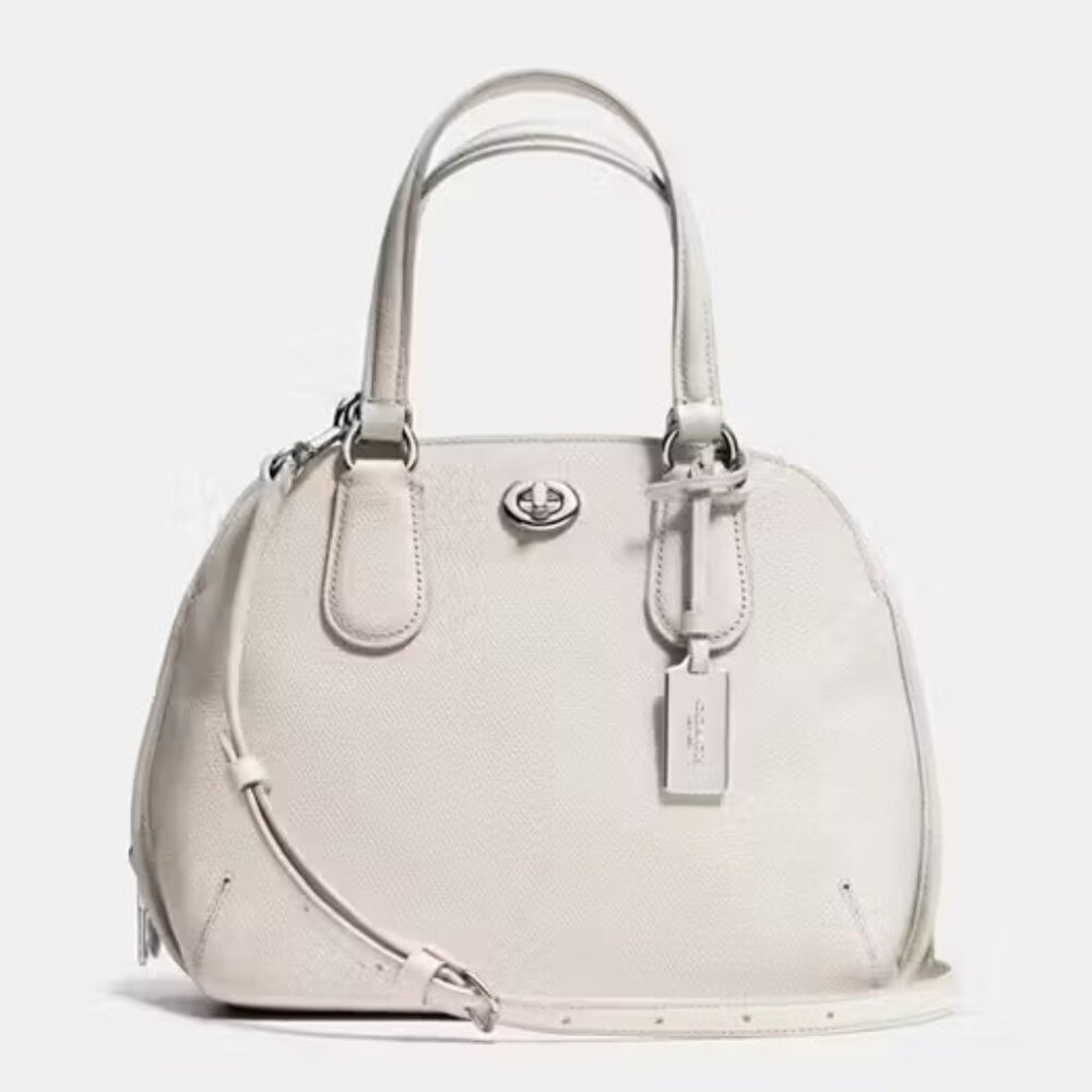 Euc Coach Prince Street Ivory Leather Shoulder Bag Satchel Purse